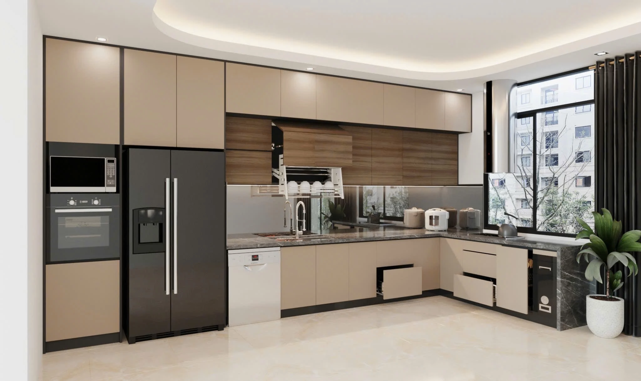 Tủ Bếp Nhựa Cao Cấp Chữ L (Mã SP: EU1029)