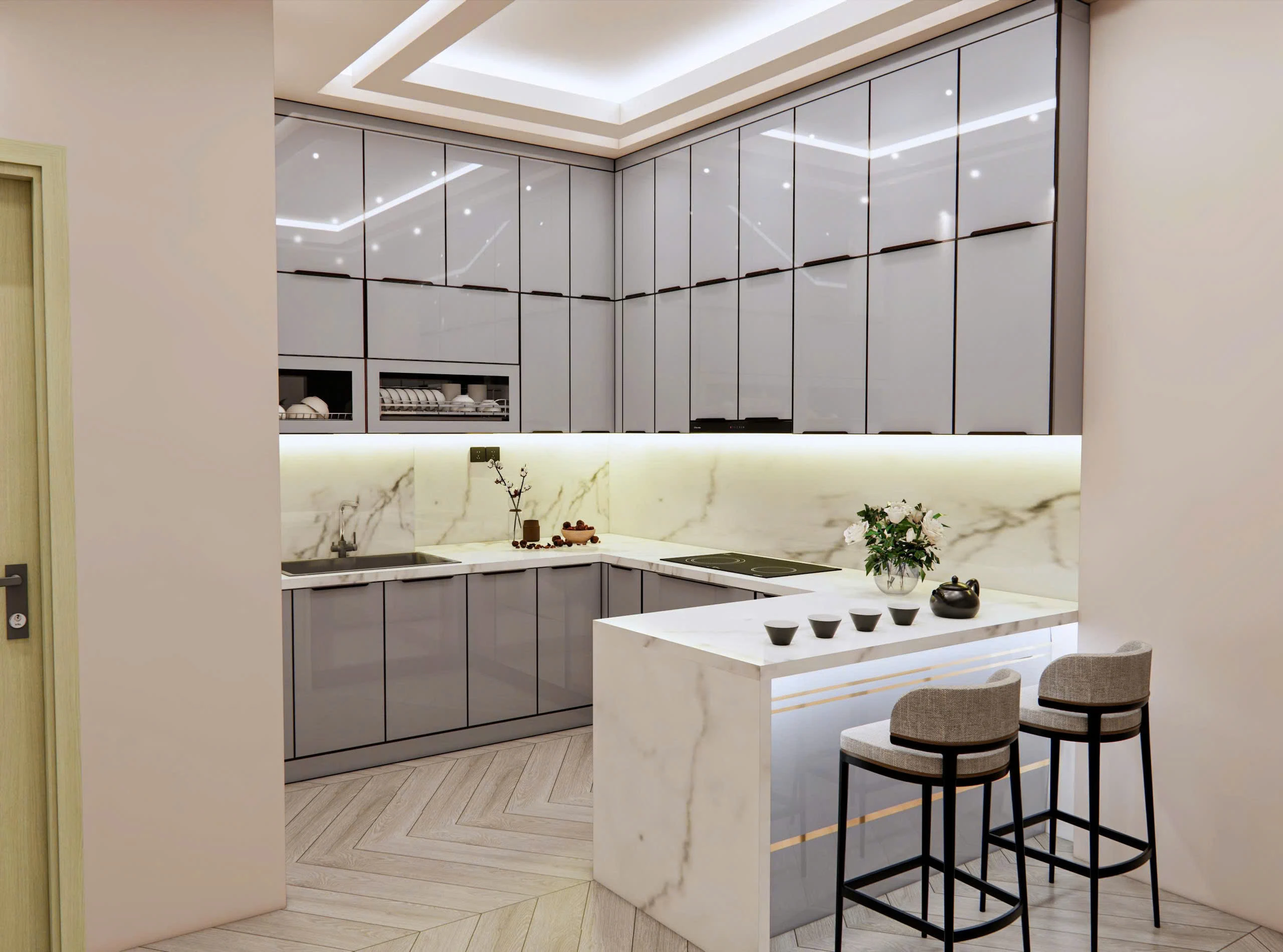 Tủ bếp cánh kinh 209